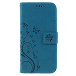 Præget sommerfugleblomst Læder Pung Magnetisk Stand Cover til Samsung Galaxy A6 (2018)