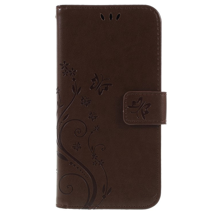 Magnetiskt läderplånbok med fjärilsmotiv och stativ till Samsung Galaxy A6 (2018)