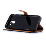 Jeans Stof Tekstur Pung Stander Læder Beskyttende Cover Etui til Samsung Galaxy J6 (2018)