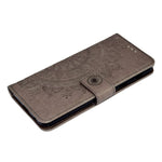 Imprint Mandala Flower Leather Wallet Case for Samsung Galaxy A6 Plus (2018) / A9 Star Lite