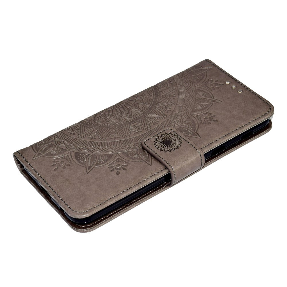 Imprint Mandala Flower Leather Wallet Case for Samsung Galaxy A6 Plus (2018) / A9 Star Lite
