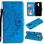 Imprint Mandala Flower Leather Wallet Case for Samsung Galaxy A6 Plus (2018) / A9 Star Lite