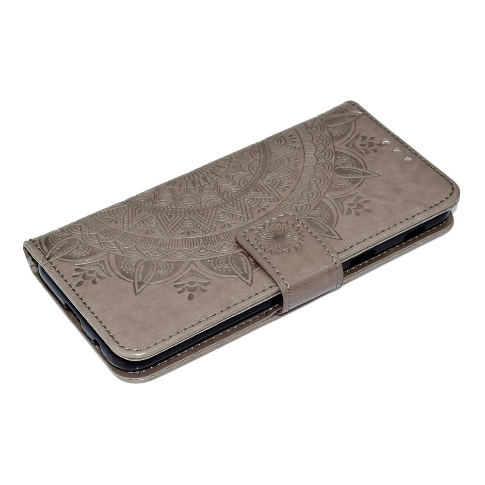 Imprint Mandala Flower Leather Wallet Case for Samsung Galaxy A6 (2018)