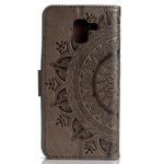 Imprint Butterfly Flower Leather Wallet Case for Samsung Galaxy J6 (2018)