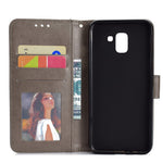 Imprint Butterfly Flower Leather Wallet Case for Samsung Galaxy J6 (2018)