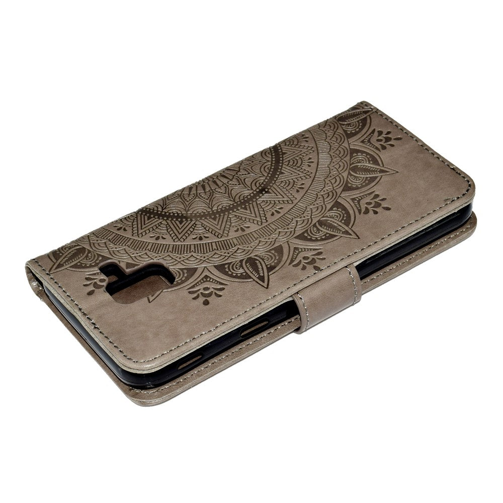 Imprint Butterfly Flower Leather Wallet Case for Samsung Galaxy J6 (2018)