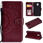 Imprint Butterfly Flower Leather Wallet Case for Samsung Galaxy J6 (2018)