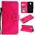 Imprint Butterfly Flower Leather Wallet Case for Samsung Galaxy J6 (2018)