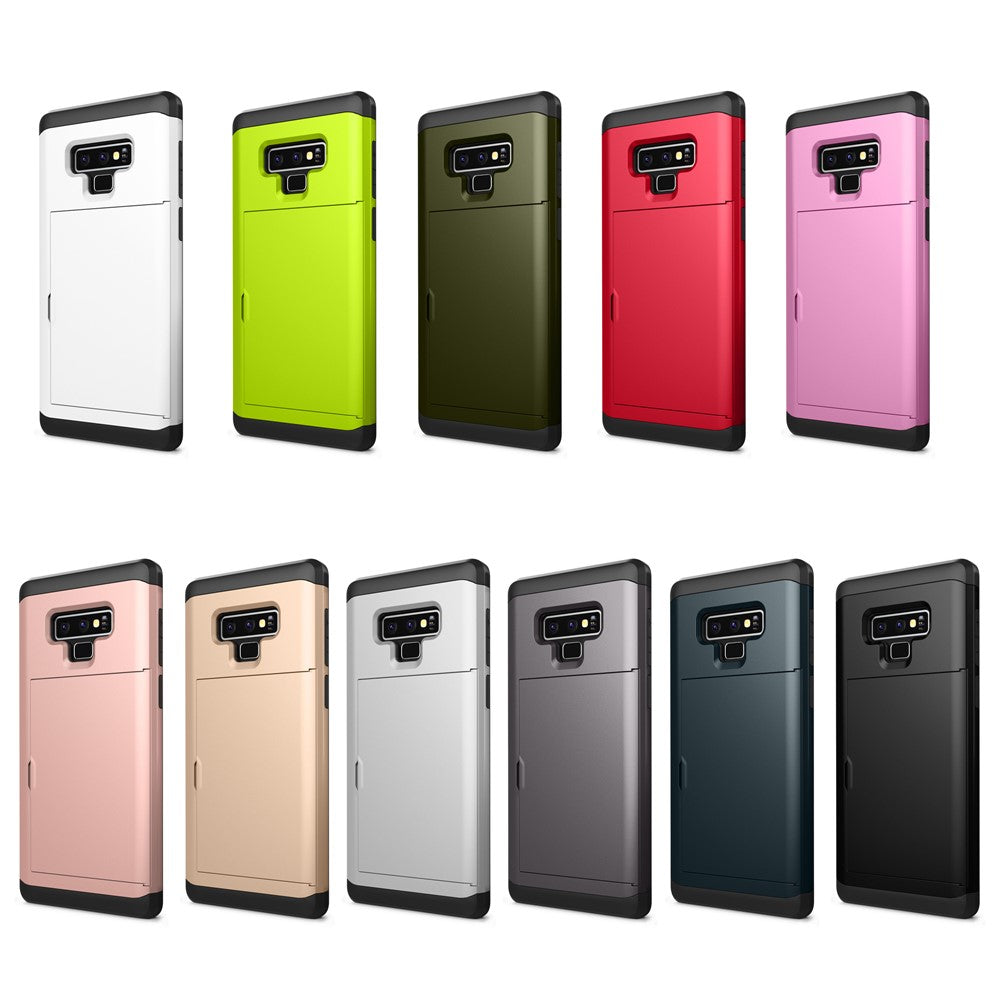 Plastic + TPU Hybrid Case with Card Slot for Samsung Galaxy Note 9