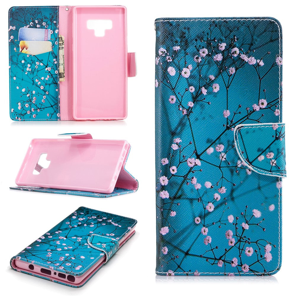 Pattern Printing PU Leather Wallet Stand Phone Accessory Case for Samsung Galaxy Note 9