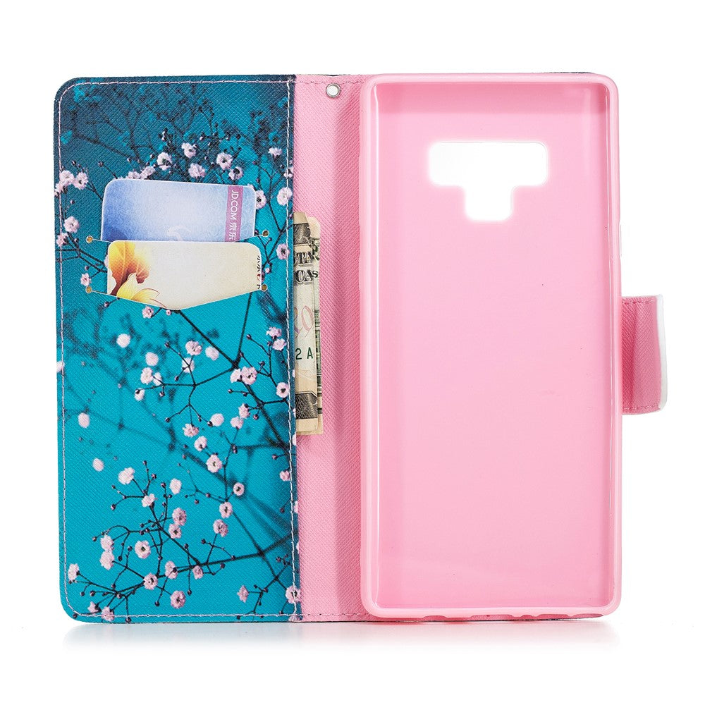 Pattern Printing PU Leather Wallet Stand Phone Accessory Case for Samsung Galaxy Note 9