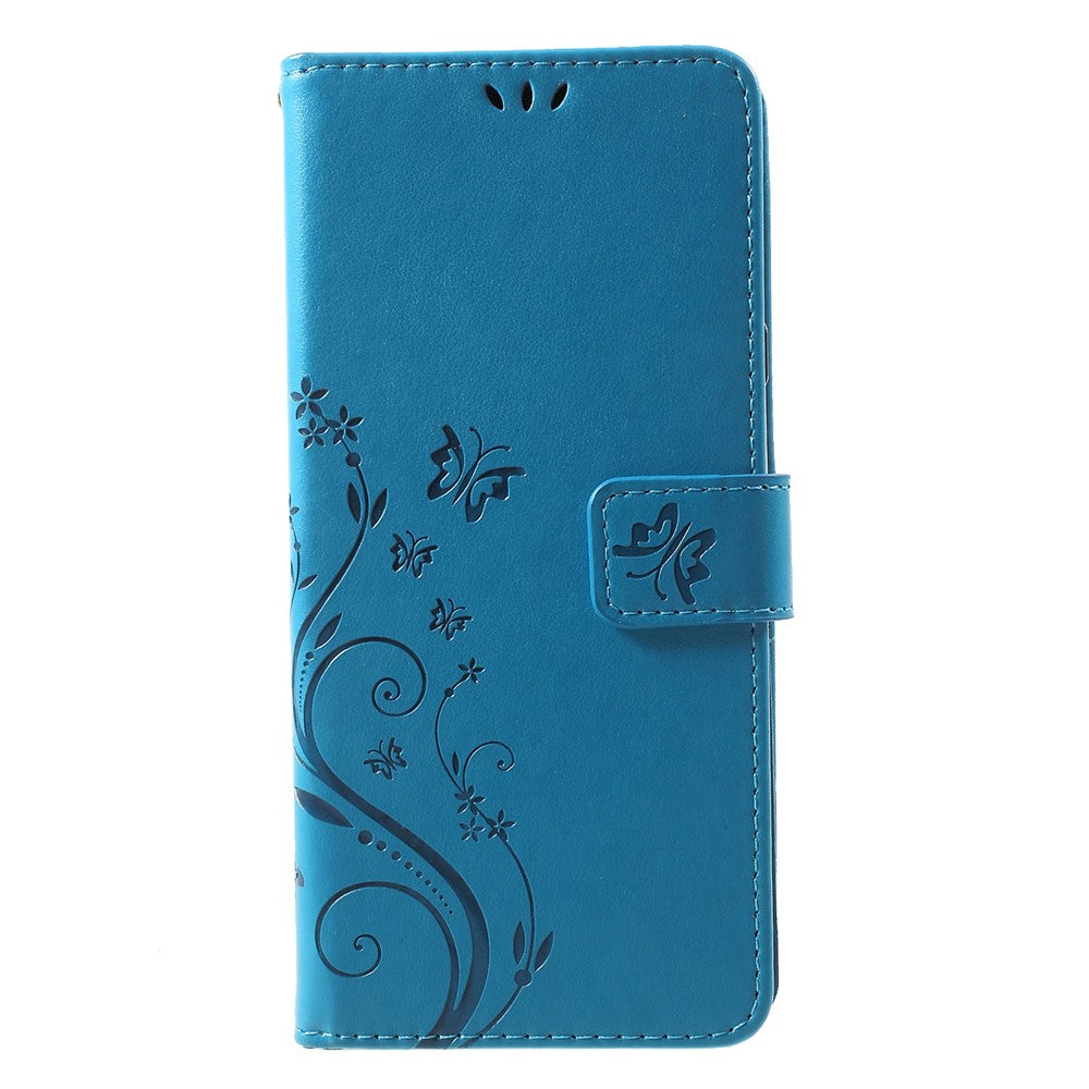 Imprint Butterfly Flower Stand Wallet Leather Mobile Shell Case for Samsung Galaxy Note 9