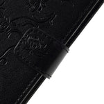 Præget sommerfugl Blomst PU Læder Magnetisk Tegnebog Telefon Etui til Samsung Galaxy A7 (2018)