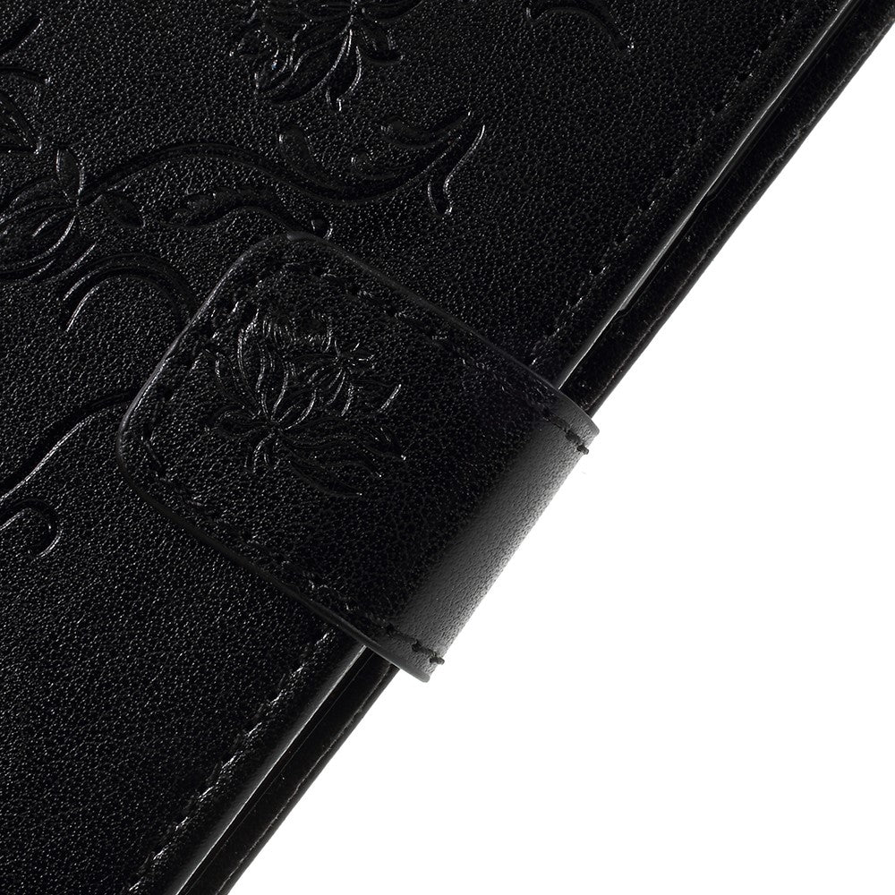 Præget sommerfugl Blomst PU Læder Magnetisk Tegnebog Telefon Etui til Samsung Galaxy A7 (2018)