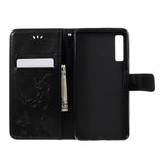 Præget sommerfugl Blomst PU Læder Magnetisk Tegnebog Telefon Etui til Samsung Galaxy A7 (2018)