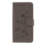 Magnetiskt plånboksfodral i PU-läder med tryck av fjäril och blomma till Samsung Galaxy A7 (2018)