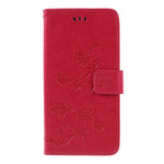 Præget sommerfugl Blomst PU Læder Magnetisk Tegnebog Telefon Etui til Samsung Galaxy A7 (2018)