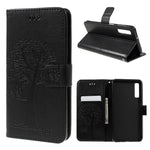 Imprint Tree Owl Magnetic Wallet PU Leather Cover with Stand for Samsung Galaxy A7 (2018)