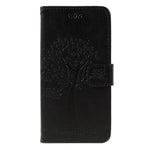 Imprint Tree Owl Magnetic Wallet PU Leather Cover with Stand for Samsung Galaxy A7 (2018)