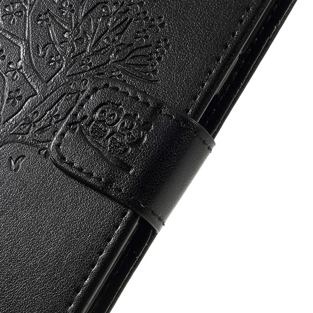 Imprint Tree Owl Magnetic Wallet PU Leather Cover with Stand for Samsung Galaxy A7 (2018)