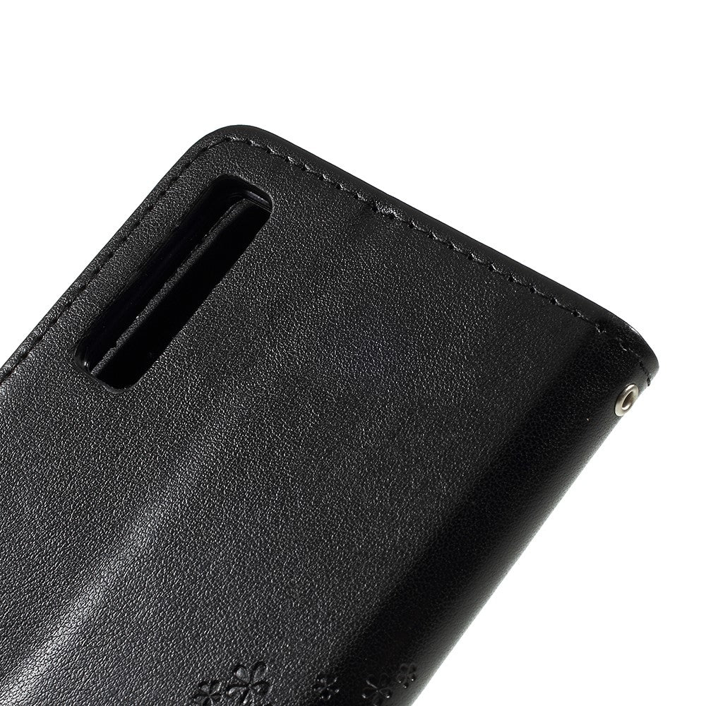 Imprint Tree Owl Magnetic Wallet PU Leather Cover with Stand for Samsung Galaxy A7 (2018)