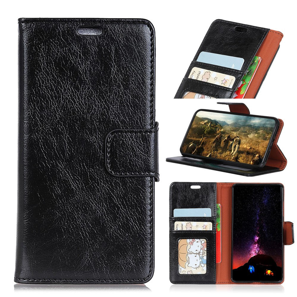 Beskyttende telefoncover til Samsung Galaxy A7 (2018) Nappa-tekstur Splitlæder Flip Folio Cover Stødsikker Telefonbeskytter med Standpung
