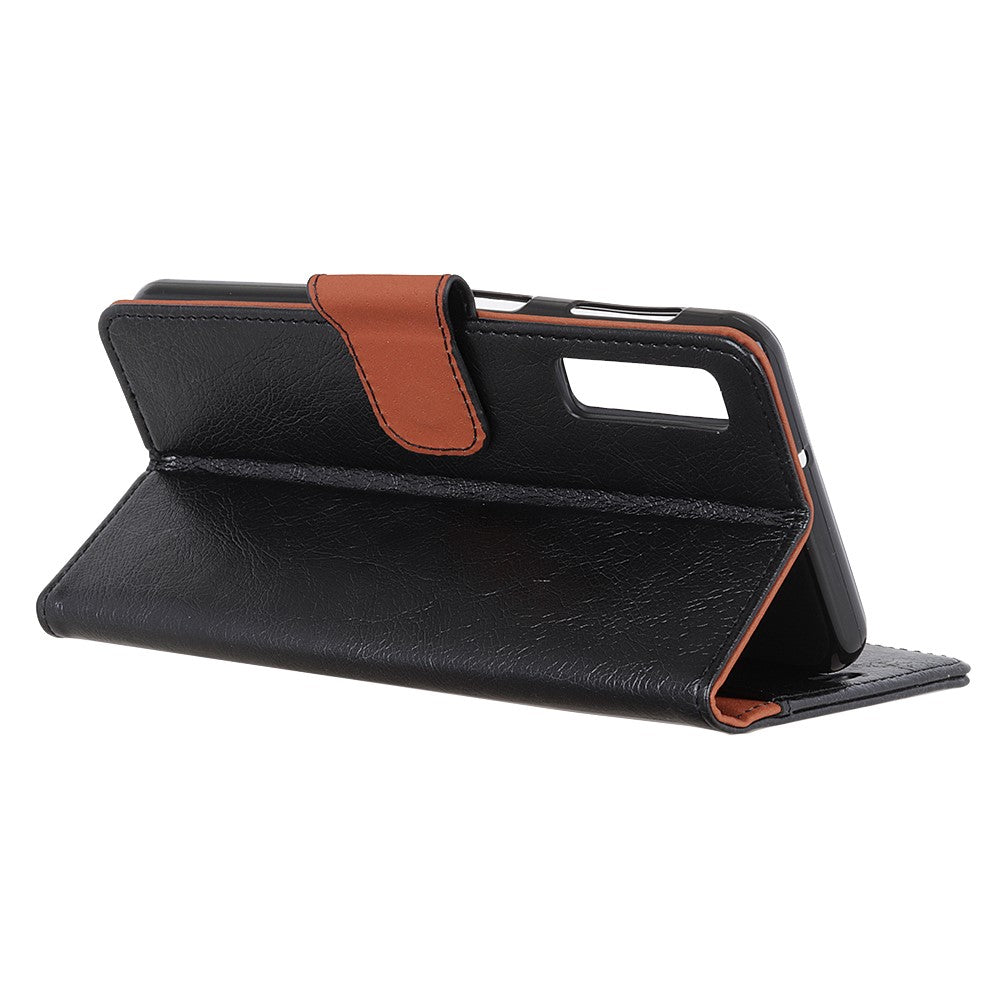 Beskyttende telefoncover til Samsung Galaxy A7 (2018) Nappa-tekstur Splitlæder Flip Folio Cover Stødsikker Telefonbeskytter med Standpung