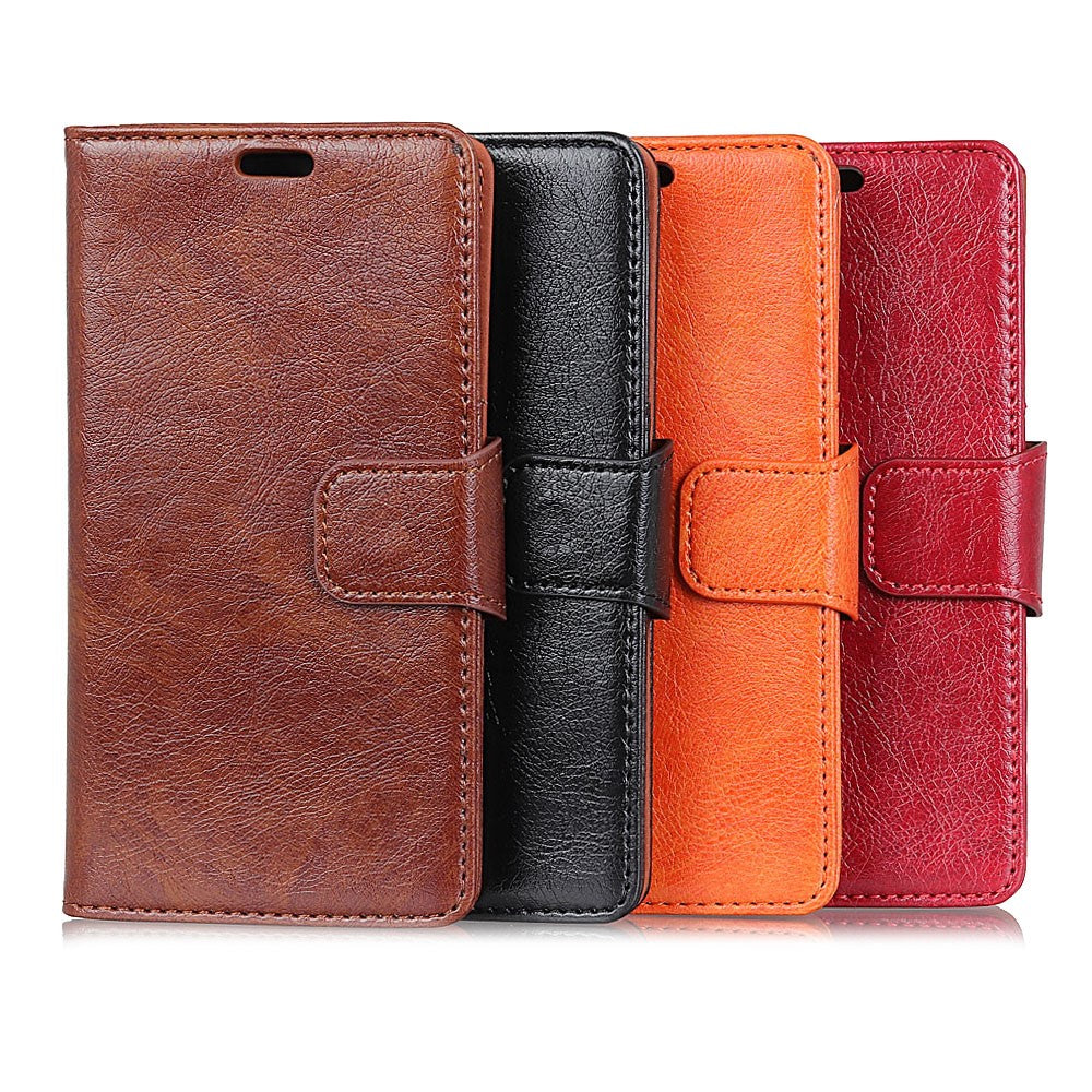Beskyttende telefoncover til Samsung Galaxy A7 (2018) Nappa-tekstur Splitlæder Flip Folio Cover Stødsikker Telefonbeskytter med Standpung