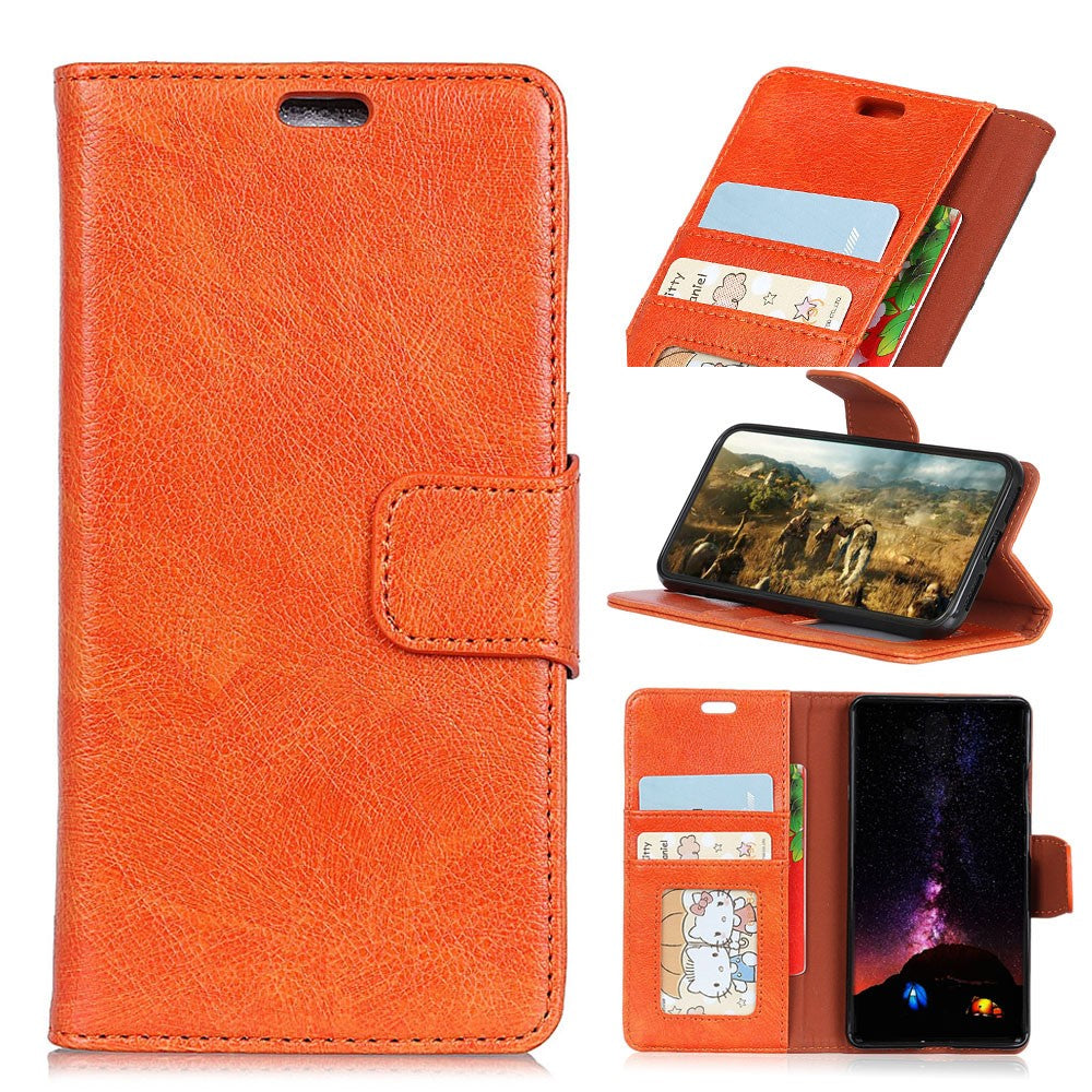 Beskyttende telefoncover til Samsung Galaxy A7 (2018) Nappa-tekstur Splitlæder Flip Folio Cover Stødsikker Telefonbeskytter med Standpung