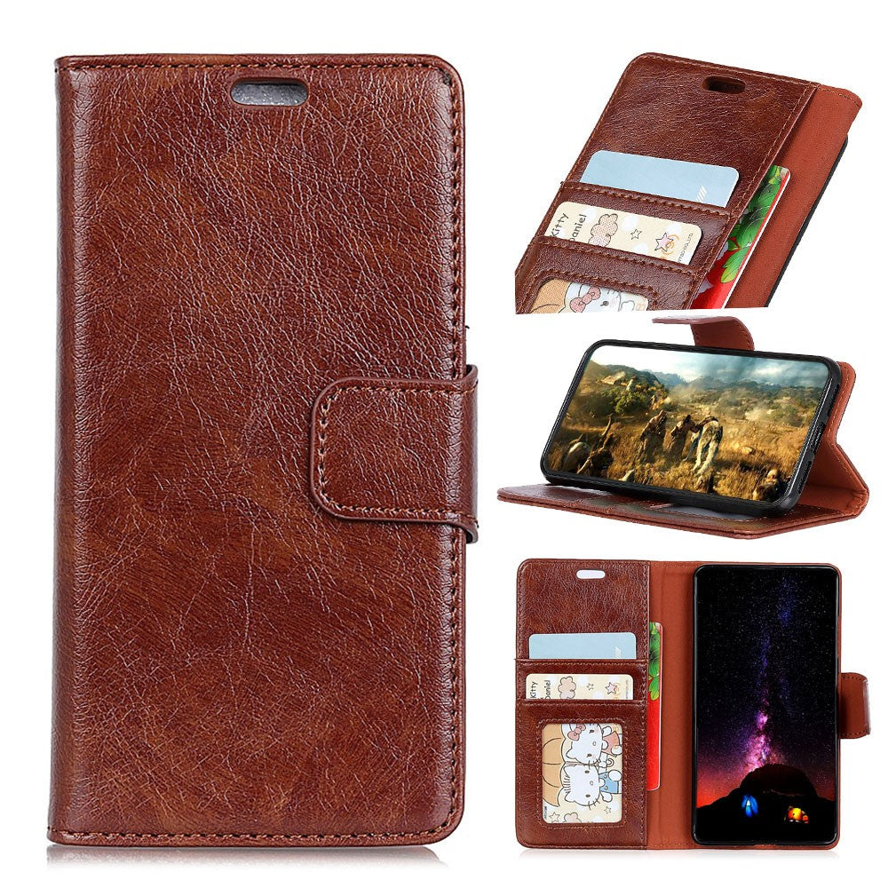 Beskyttende telefoncover til Samsung Galaxy A7 (2018) Nappa-tekstur Splitlæder Flip Folio Cover Stødsikker Telefonbeskytter med Standpung