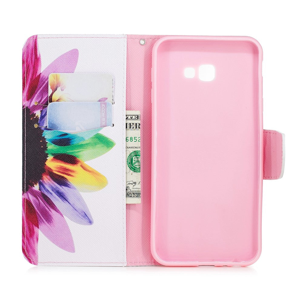 Pattern Printing PU Leather Flip Cover with [Wallet Stand] for Samsung Galaxy J4+ / J4 Prime