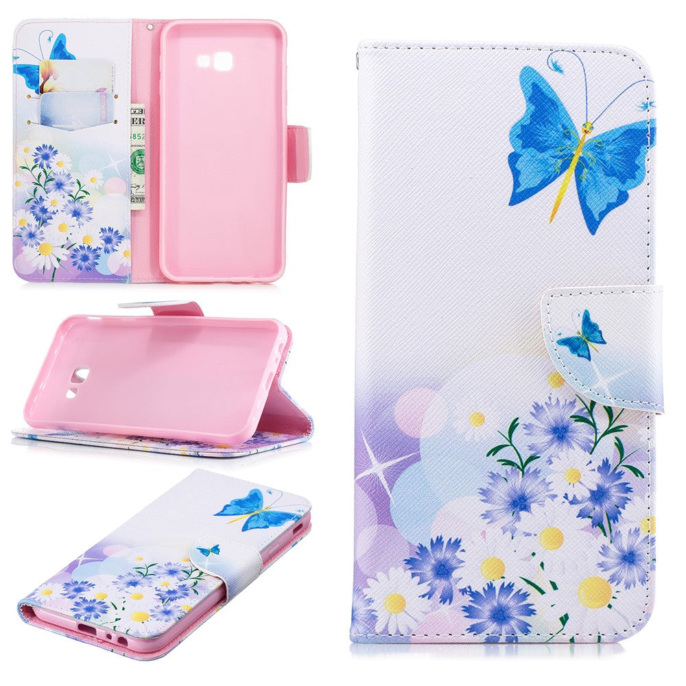 Pattern Printing PU Leather Flip Cover with [Wallet Stand] for Samsung Galaxy J4+ / J4 Prime