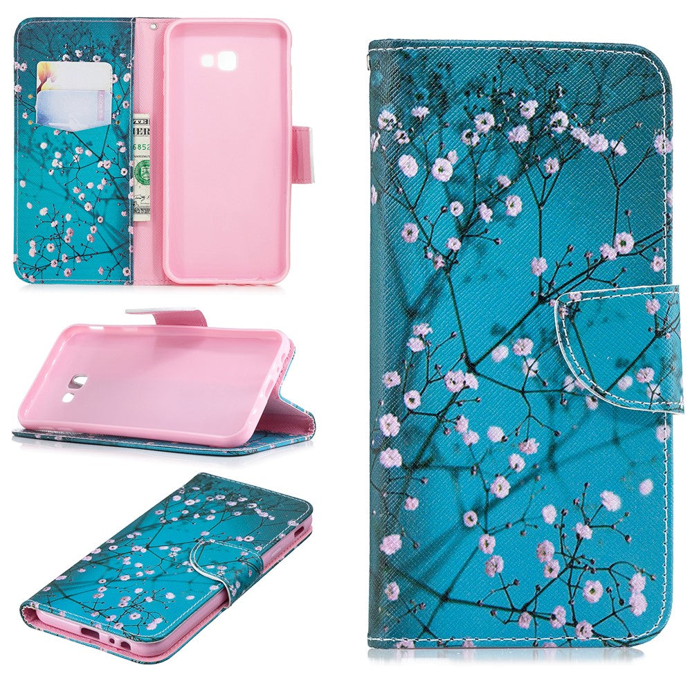 Pattern Printing PU Leather Flip Cover with [Wallet Stand] for Samsung Galaxy J4+ / J4 Prime