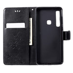 Imprint Butterfly Flower Læder Telefon Pung Stativ Etui til Samsung Galaxy A9 (2018)/A9 Star Pro/A9s