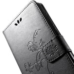 Imprint Butterfly Flower Læder Telefon Pung Stativ Etui til Samsung Galaxy A9 (2018)/A9 Star Pro/A9s