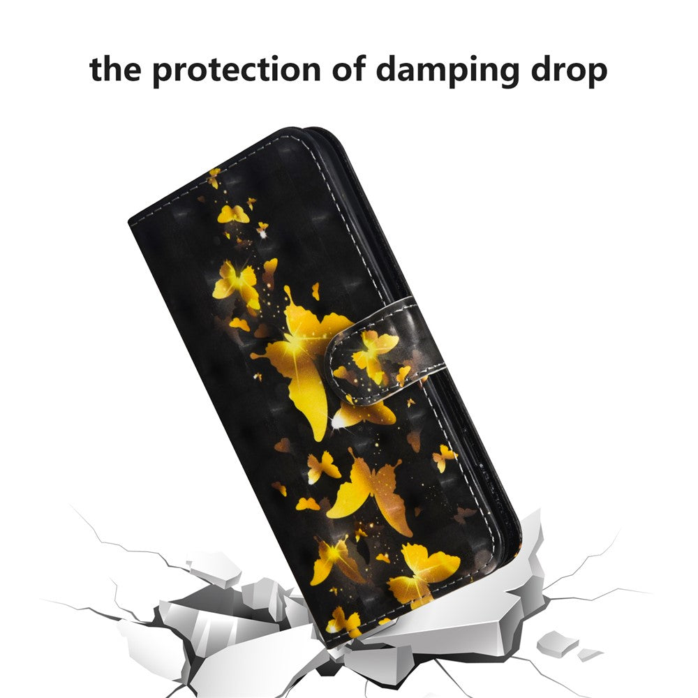 Pattern Printing Light Spot Decor Wallet Stand Leather Flip Mobile Phone Cover for Samsung Galaxy J4+
