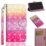 Pattern Printing Light Spot Decor Wallet Stand Leather Flip Mobile Phone Cover for Samsung Galaxy J4+