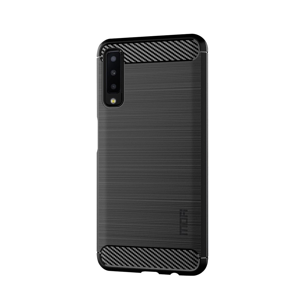 MOFI Carbon Fiber Texture Brushed TPU Back Case for Samsung Galaxy A7 (2018)
