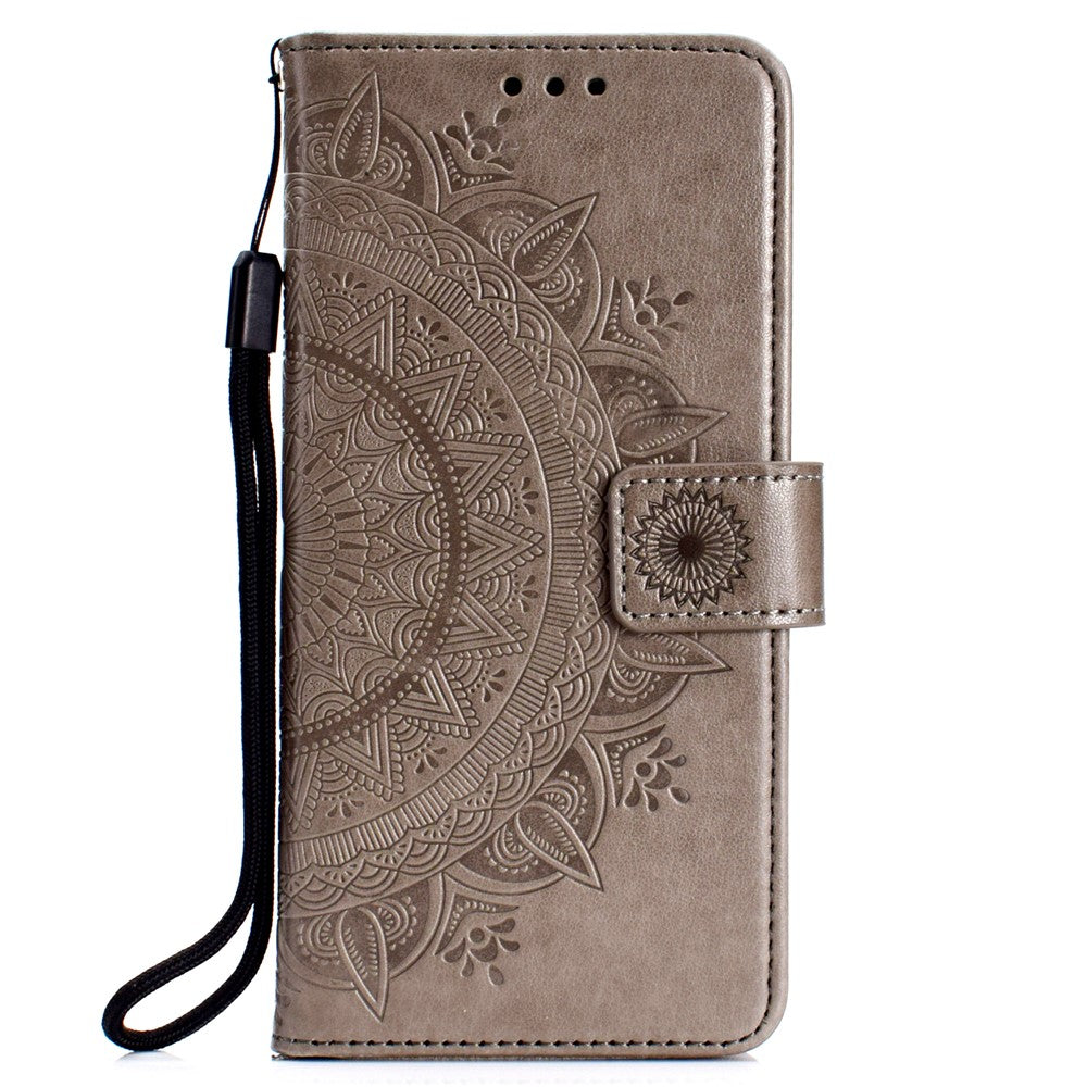 Imprinted Mandala Pattern Wallet Leather Mobile Case for Samsung Galaxy A7 (2018) A750