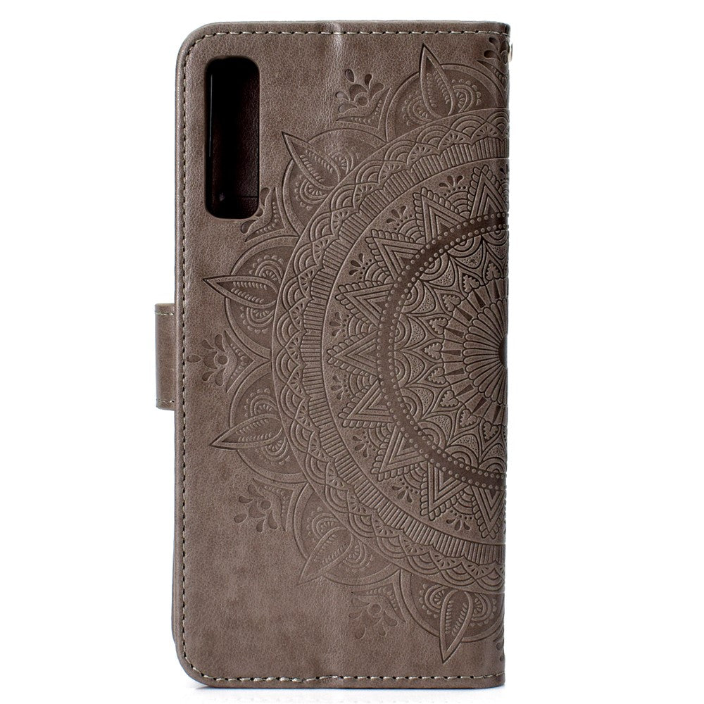 Imprinted Mandala Pattern Wallet Leather Mobile Case for Samsung Galaxy A7 (2018) A750