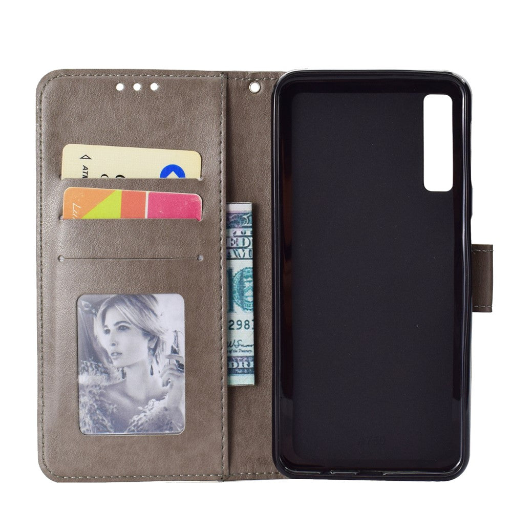 Imprinted Mandala Pattern Wallet Leather Mobile Case for Samsung Galaxy A7 (2018) A750