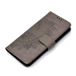 Imprinted Mandala Pattern Wallet Leather Mobile Case for Samsung Galaxy A7 (2018) A750