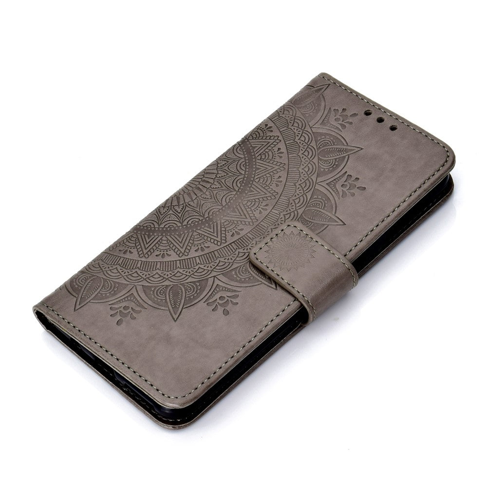 Imprinted Mandala Pattern Wallet Leather Mobile Case for Samsung Galaxy A7 (2018) A750