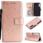 Imprinted Mandala Pattern Wallet Leather Mobile Case for Samsung Galaxy A7 (2018) A750