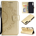 Imprinted Mandala Pattern Wallet Leather Mobile Case for Samsung Galaxy A7 (2018) A750