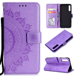 Imprinted Mandala Pattern Wallet Leather Mobile Case for Samsung Galaxy A7 (2018) A750