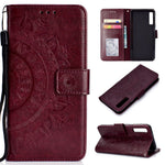 Imprinted Mandala Pattern Wallet Leather Mobile Case for Samsung Galaxy A7 (2018) A750