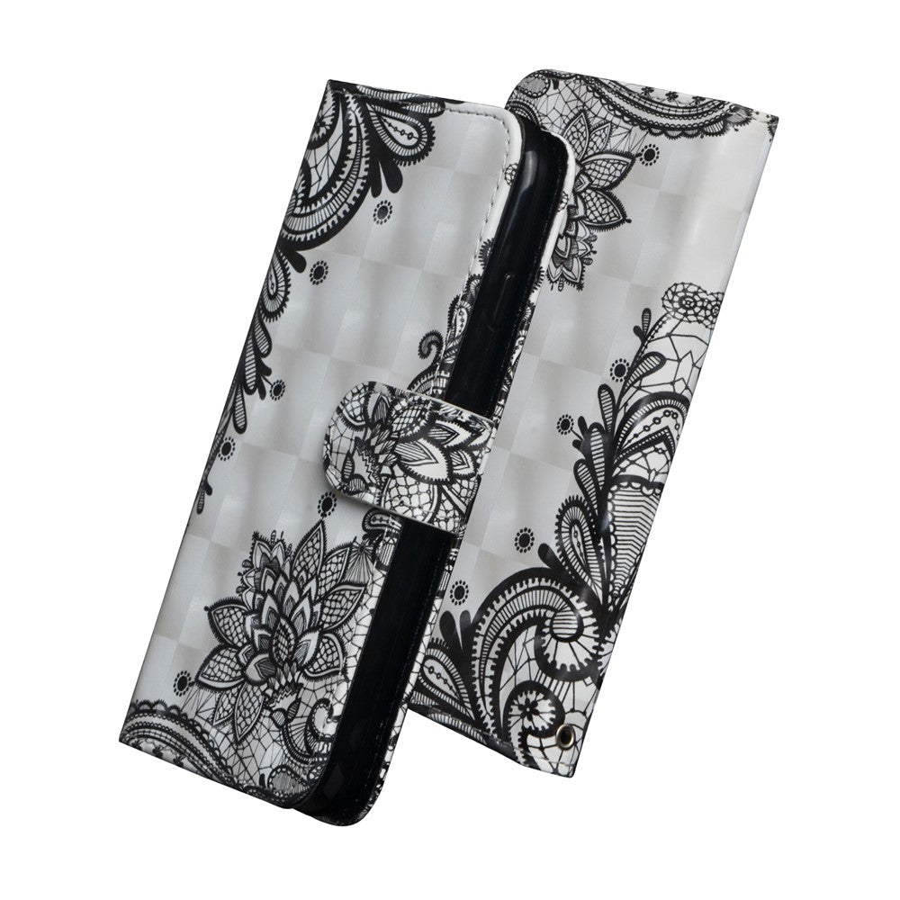 Pattern Printing Light Spot Decor Wallet Stand Leather Flip Cover for Samsung Galaxy A9 (2018) / A9 Star Pro / A9s