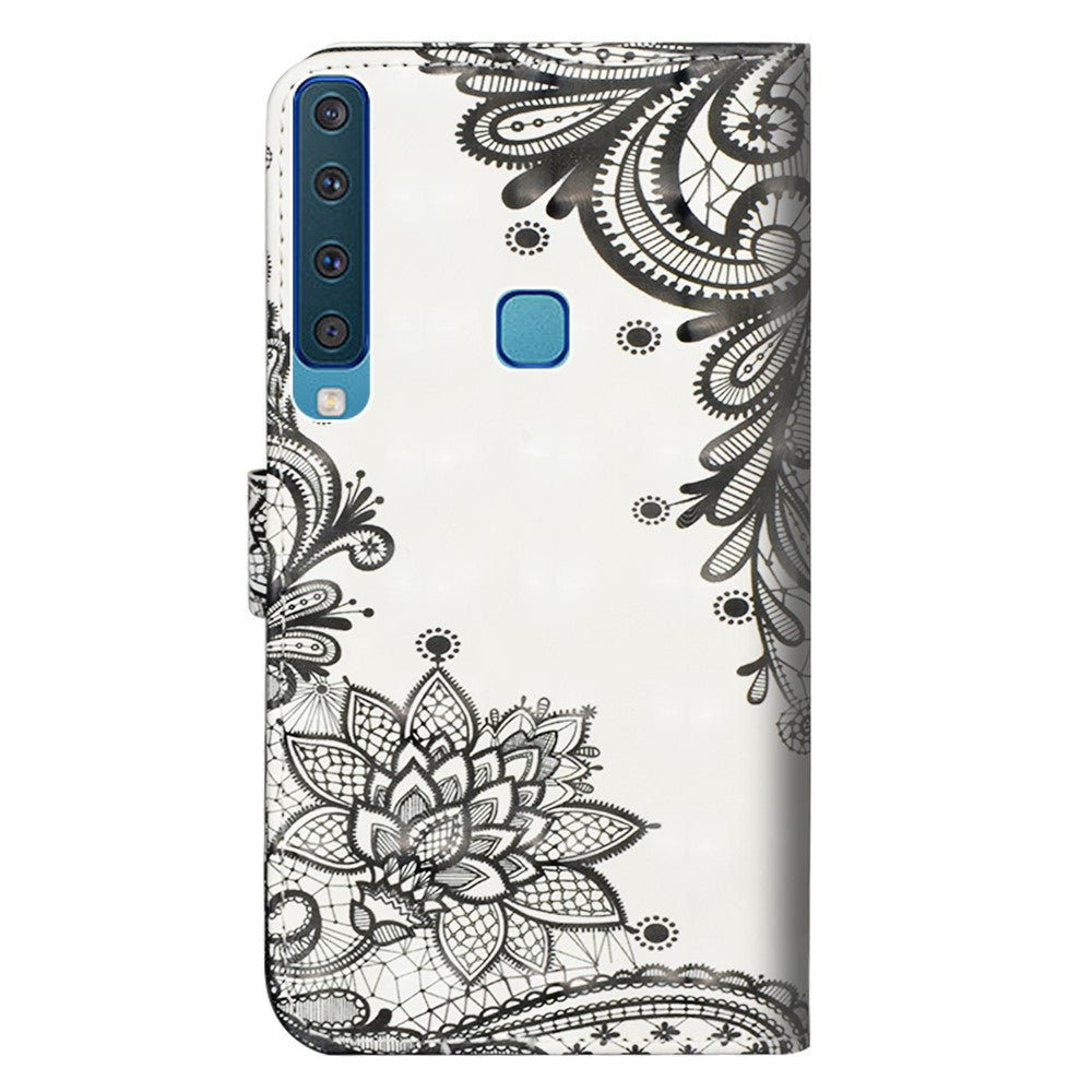 Pattern Printing Light Spot Decor Wallet Stand Leather Flip Cover for Samsung Galaxy A9 (2018) / A9 Star Pro / A9s
