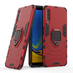 Cool Guard Ring Holder Kickstand PC TPU Hybrid Cover for Samsung Galaxy A7 (2018)
